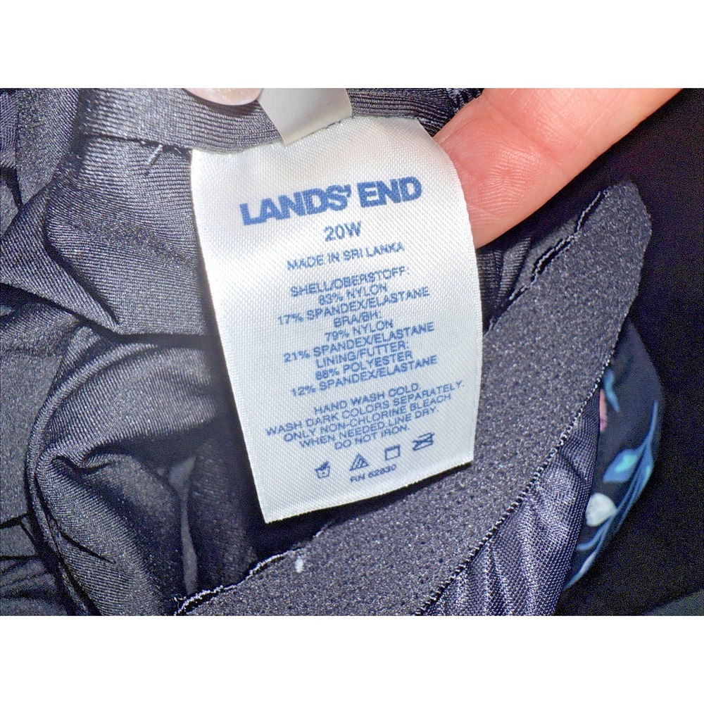 Lands' End Floral One Piece Swimsuit Size 20W‎ Plus Size V-Neck Tummy Control - Picture 12 of 12